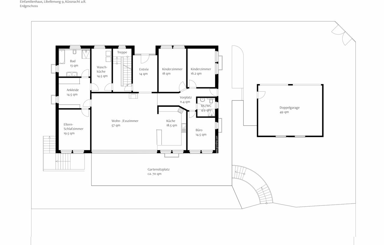 Grundriss EG - EFH Libellenweg, Küssnacht